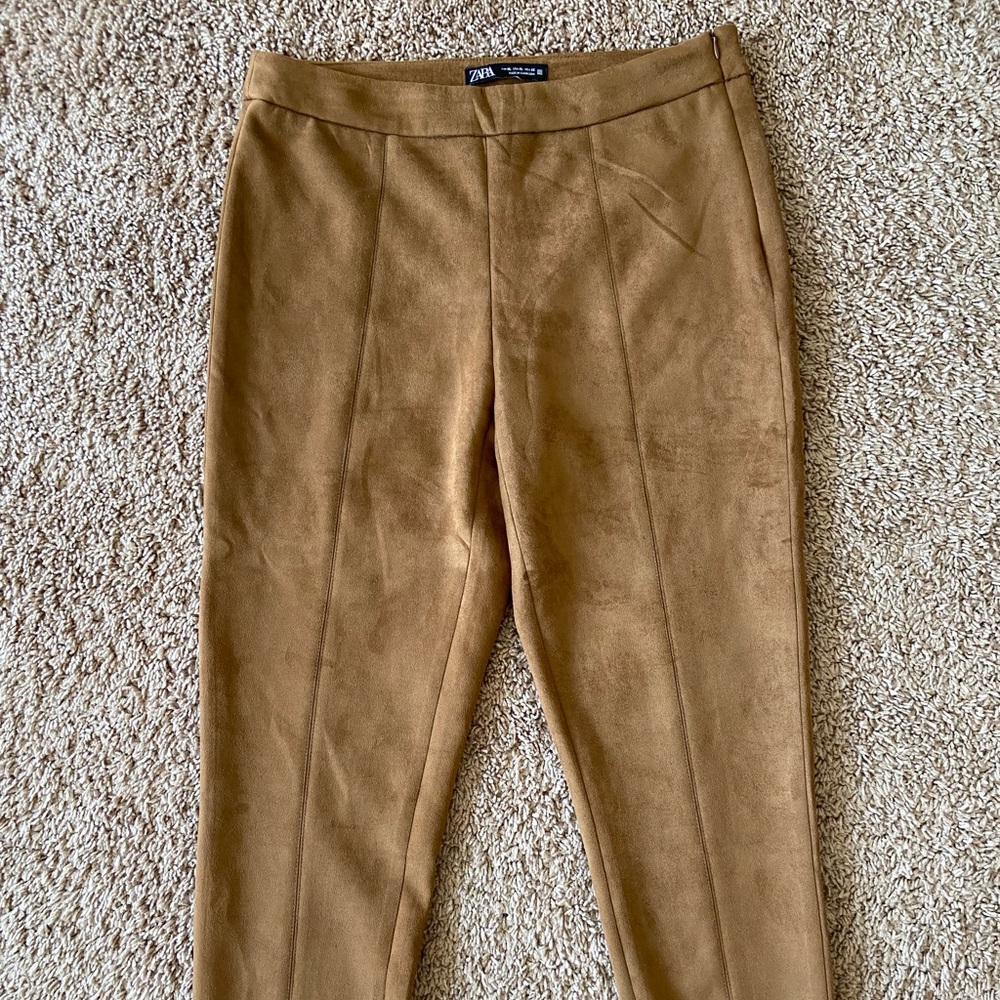 Zara faux Suede side zip pants, size xl